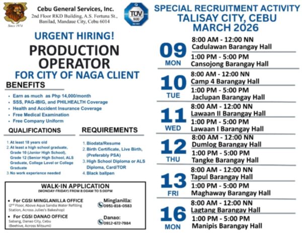 📢 𝐀𝐍𝐔𝐍𝐒𝐘𝐎 | 𝐉𝐎𝐁 𝐇𝐈𝐑𝐈𝐍𝐆